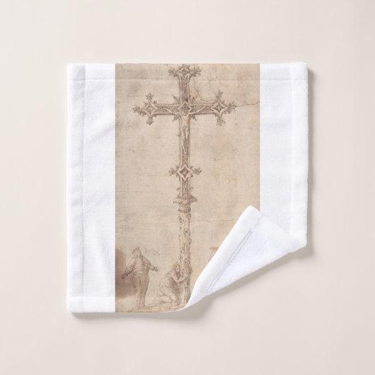 Conception pour un Crucifix avec la Vierge Marie (Gant de toilette)