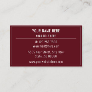 Conception professionnelle Votre Carte de visite p