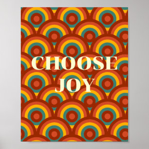 Conception rétro, Affiche Choisir la joie