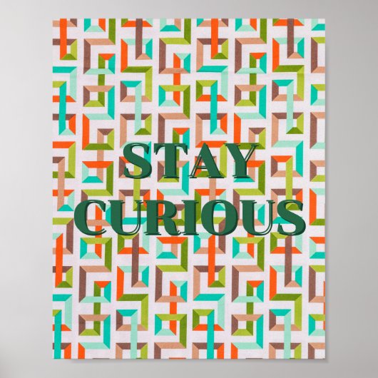 Conception rétro, affiche Restez Curieux (Devant)