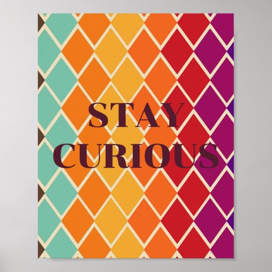 Conception rétro, Affiche STAY CURIOUS (Devant)