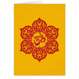 Conception rouge et jaune florale d'Aum