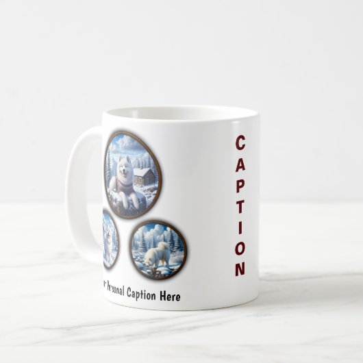 Conception Samoyed 6-Image De Mug De Café (Devant gauche)