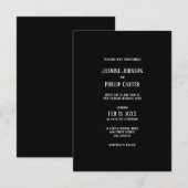 Conception simple B&N - Faire-part de mariage 3x5 (Devant / Derrière)