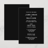 Conception simple B & N - Invitation de mariage/ré (Devant / Derrière)