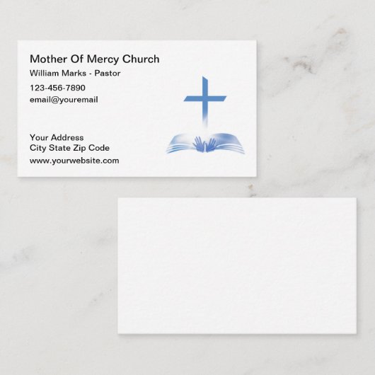 Conception simple Carte de visite chrétienne (Devant / Derrière)