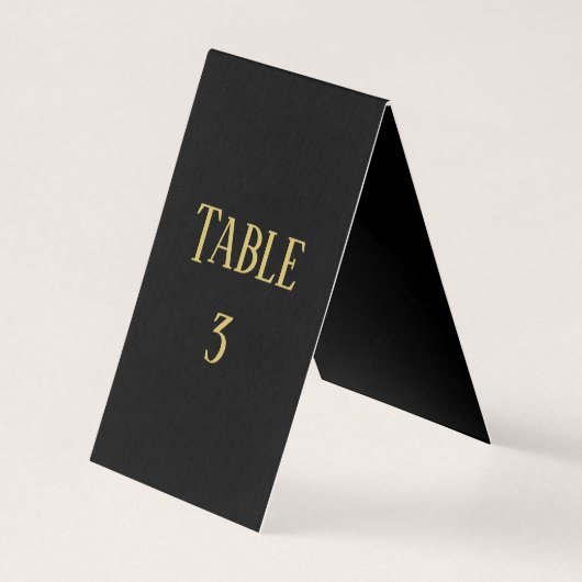 Conception simple de Black&Gold - Numéro de table (Front)