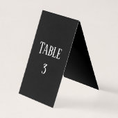 Conception simple noir et blanc - Numéro de table (Back)