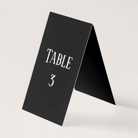Conception simple noir et blanc - Numéro de table (Back)