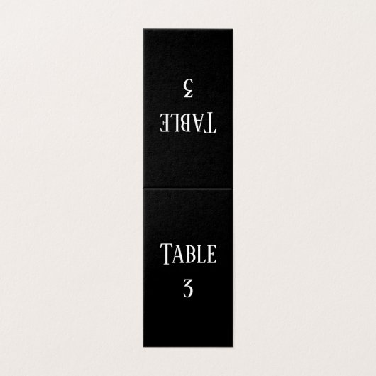Conception simple noir et blanc - Numéro de table (Outside Unfolded)