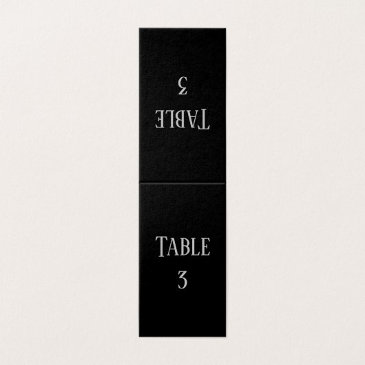 Conception simple noir et gris - Numéro de table (Outside Unfolded)
