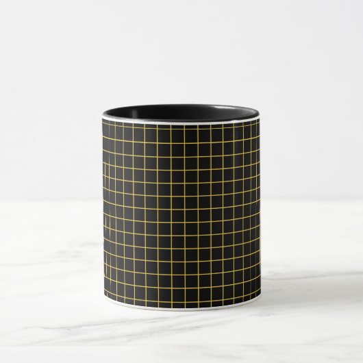Conception simple Plaid Carré Motif Black Mug (Centre)