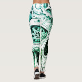 Conception Steampunk verte + blanche sur collant p (Dos)