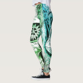Conception Steampunk verte + blanche sur collant p (Gauche)