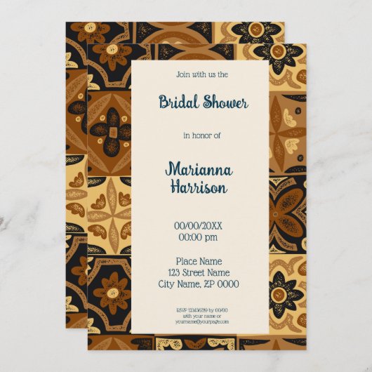 Conception Talavera Mexicaine Invitation de douche (Devant / Derrière)