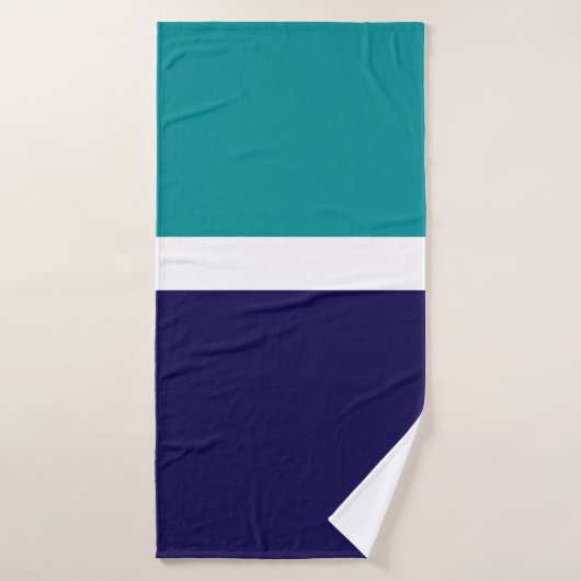 Conception turquoise de blocs de couleur bleu blan (Serviette de bain)