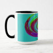 Conception turquoise de tourbillon Monogramme Mug (Gauche)