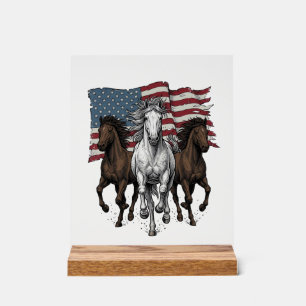 Conception vectorielle de chevaux courant patrioti