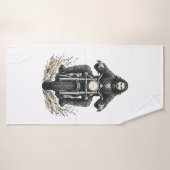 Conception vectorielle de motard vintage gravure_1 (Serviette de bain)