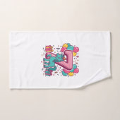 Conception vectorielle de poney mignon pour la fêt (Serviette à main)
