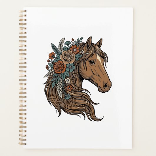 Conception vectorielle de tête de cheval floral vi (Devant)