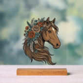 Conception vectorielle de tête de cheval floral vi (Neutre)