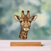 Conception vectorielle de tête de girafe gravée vi (Neutre)