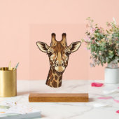 Conception vectorielle de tête de girafe gravée vi (Mariage)