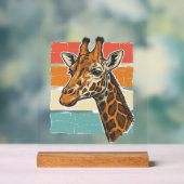 Conception vectorielle de tête de girafe rétro vin (Neutre)