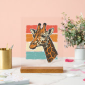 Conception vectorielle de tête de girafe rétro vin (Mariage)