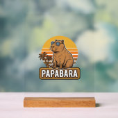 Conception vectorielle papa capybara rétro PAPABAR (Neutre)