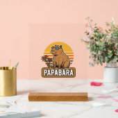 Conception vectorielle papa capybara rétro PAPABAR (Mariage)