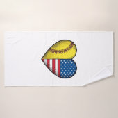 Conception vectorielle vintage de softball USA dra (Serviette de bain)