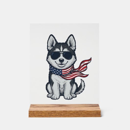 Conception vectorielle vintage d'un chiot husky pa (Recto)