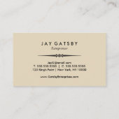 Conception vintage d'art déco du carte de visite | (Dos)