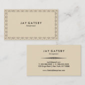 Conception vintage d'art déco du carte de visite | (Devant / Derrière)