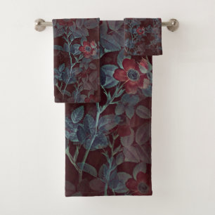 Conception Vintage de la floraison rouge victorien