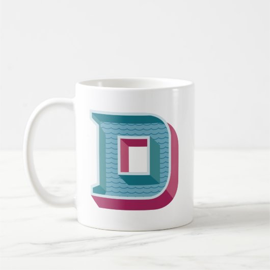 Conception vintage Monogramme D Tasse de café init (Gauche)