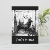 Conception Vintage Personnalisée Cerf, Invitation  (Debout devant)