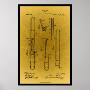 Conception vintage trombone rétro impression de br