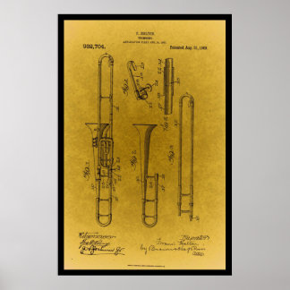Conception vintage trombone rétro impression de br