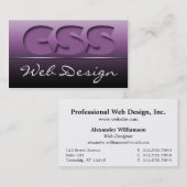 Conception Web CSS violet Cartes de visite élégant (Devant / Derrière)