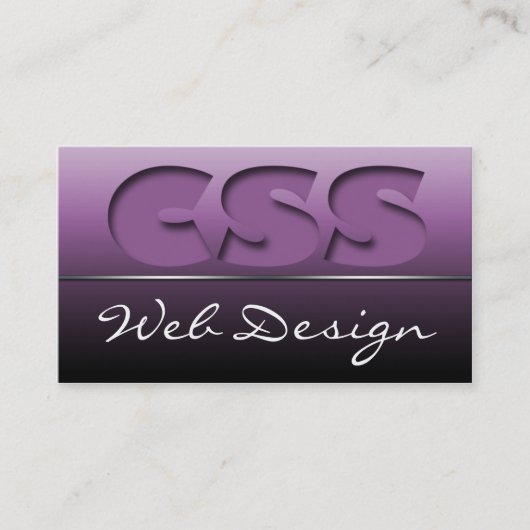 Conception Web CSS violet Cartes de visite élégant (Devant)