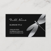 Conceptions de carte de visite noires et argentées (Devant)