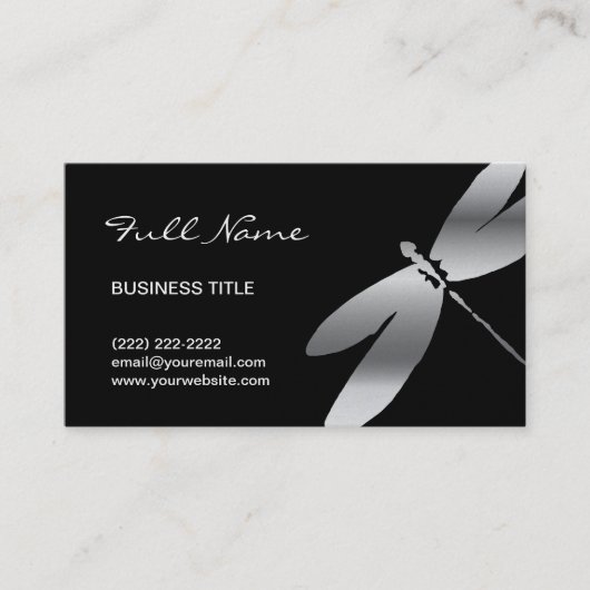 Conceptions de carte de visite noires et argentées (Devant)