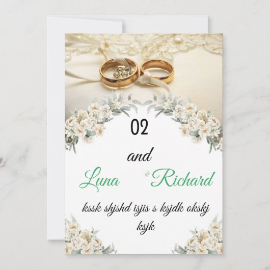 conceptions de cartes de mariage (Devant)