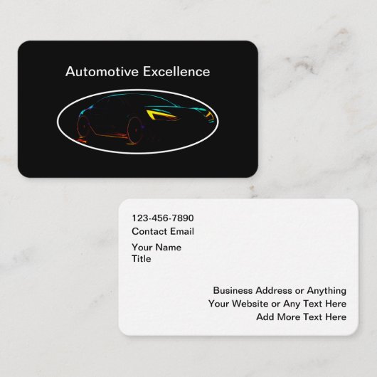 Conceptions de cartes de visite automobiles les pl (Devant / Derrière)