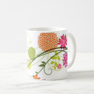 Conceptions de mug Fleurs sauvages, mug Floral aqu