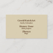 Conceptions standard de Zhenya de carte de visite (Dos)