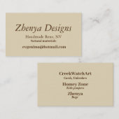 Conceptions standard de Zhenya de carte de visite (Devant / Derrière)